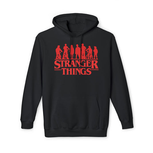 Stranger Things Hoodie - Premium Black & White Pullover - Character Silhouette Graphic